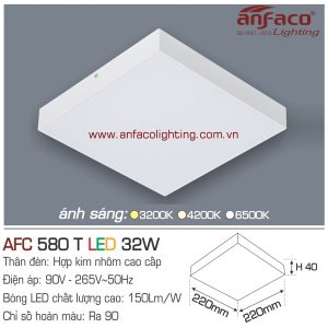Đèn LED panel ốp trần Anfaco AFC 580T-32W
