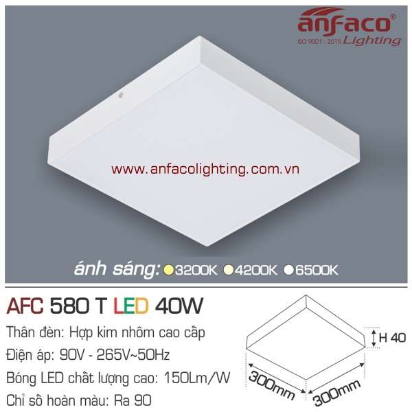 Đèn LED panel ốp trần Anfaco AFC 580T-40W