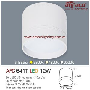 Đèn LED downlight gắn nổi Anfaco AFC 641T-12W
