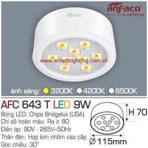 Đèn LED downlight gắn nổi Anfaco AFC 643T-9W