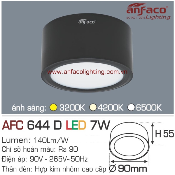Đèn LED downlight gắn nổi Anfaco AFC 644D-7W