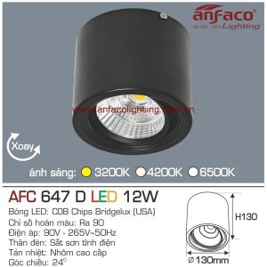 Đèn LED downlight gắn nổi Anfaco AFC 647D-12W
