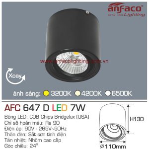 Đèn LED downlight gắn nổi Anfaco AFC 647D-7W