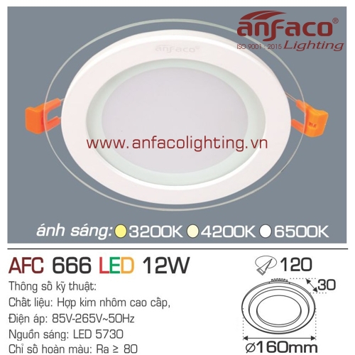 Led âm trần Anfaco AFC 666-12W