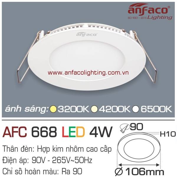 Đèn LED panel Anfaco AFC 668-4W