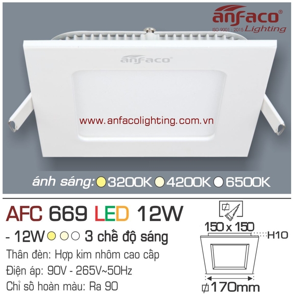 Đèn LED panel Anfaco 669-12W