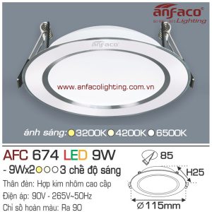Đèn LED âm trần Anfaco AFC 674-9W