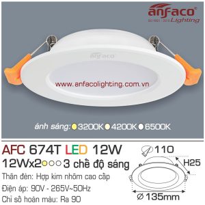 Đèn LED âm trần Anfaco AFC 674T-12W