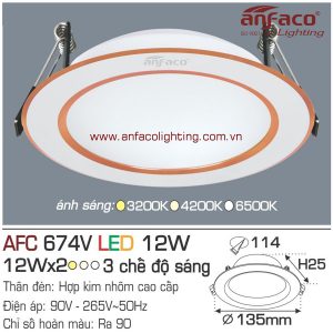 Đèn LED âm trần Anfaco AFC 674V-12W