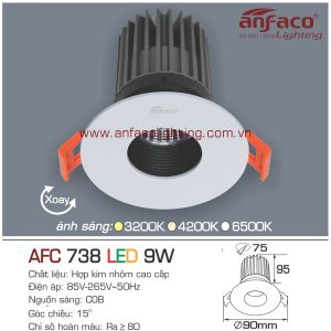 Đèn LED âm trần Anfaco AFC 738-9W