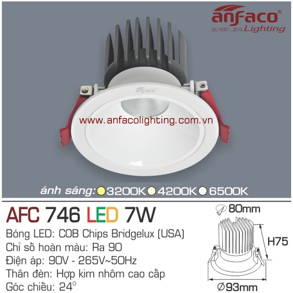 Đèn LED âm trần Anfaco AFC 746-7W
