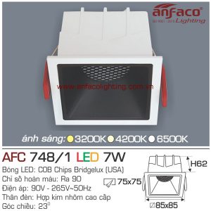 Đèn LED âm trần Anfaco AFC 748/1-7W