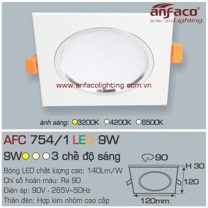 Đèn LED âm trần Anfaco AFC 754/1-9W
