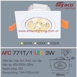 Đèn LED âm trần Anfaco AFC 771/1T-3W