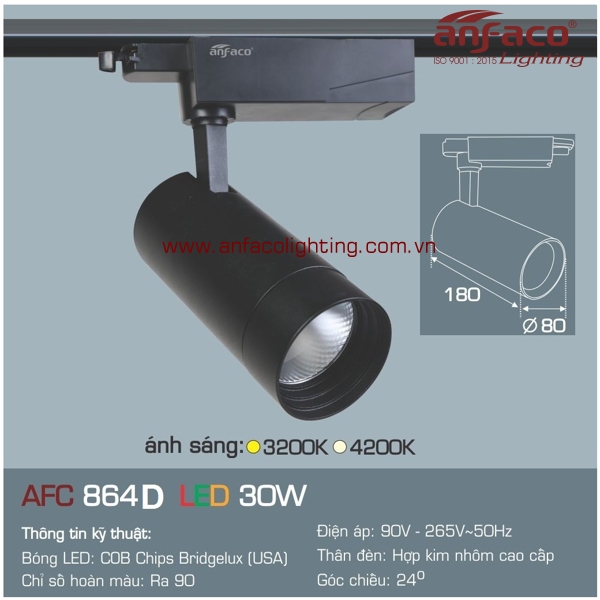 Đèn LED tiêu điểm Anfaco AFC 864D-30W gắn ray