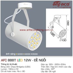 Đèn LED tiêu điểm Anfaco AFC 888T-12W đế ngồi