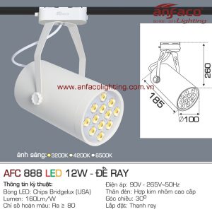 Đèn LED tiêu điểm Anfaco AFC 888T-12W gắn ray