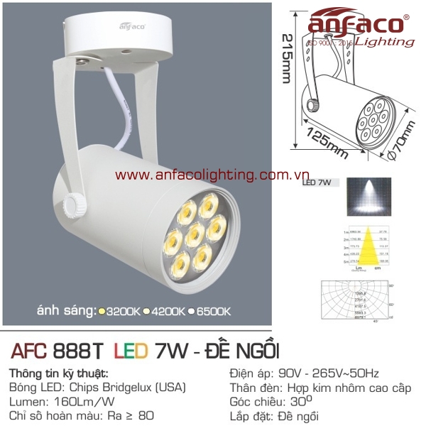 Đèn LED tiêu điểm Anfaco AFC 888T-7W đế ngồi