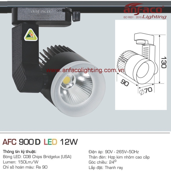 Đèn LED tiêu điểm Anfaco AFC 900D-12W gắn ray