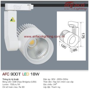 Đèn LED tiêu điểm Anfaco AFC 900T-18W gắn ray