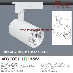 Đèn LED tiêu điểm Anfaco AFC 908T-15W gắn ray