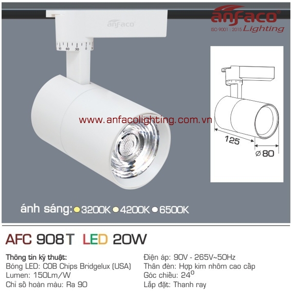 Đèn LED tiêu điểm Anfaco AFC 908T-20W gắn ray