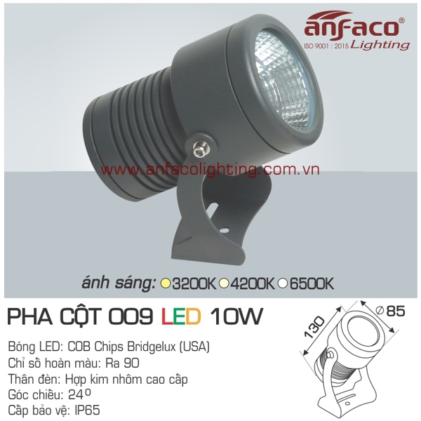 đèn led pha cột anfaco 009-10w