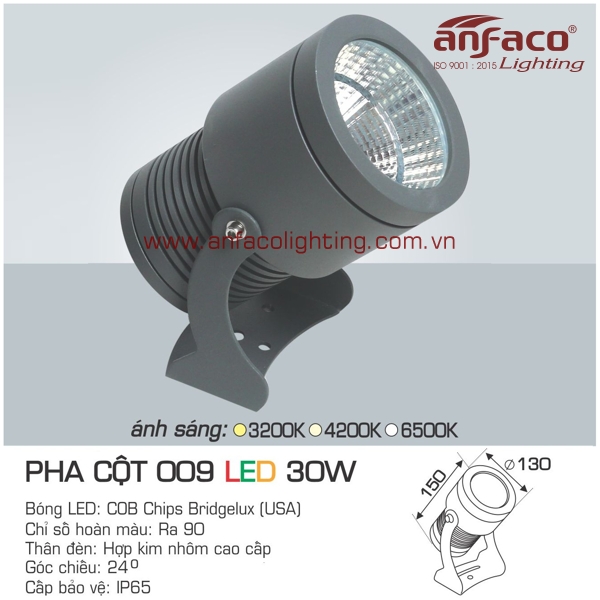 đèn led pha cột anfaco 009-30w