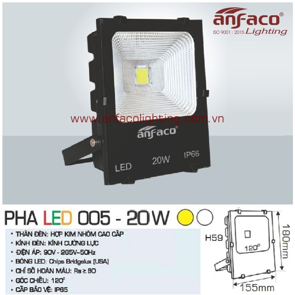 đèn pha led anfaco 005-20w