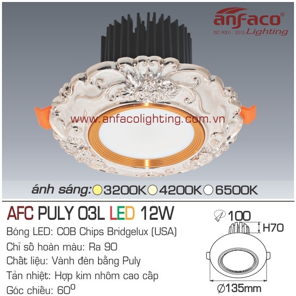Đèn LED Anfaco AFC Puly 03L-12W