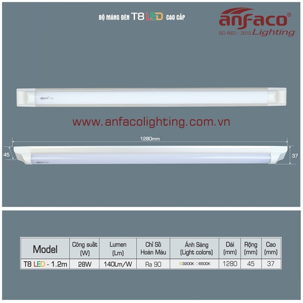 Đèn LED Anfaco T8 1m2 28W