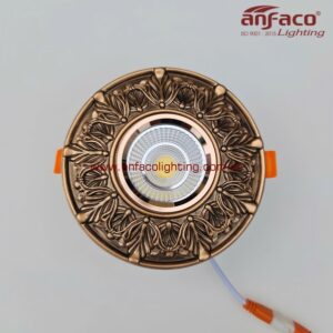 Đèn AFC Puly 01 / 10W Anfaco LED downlight âm trần hoa văn đồng cao cấp