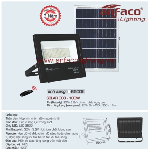 Pha Led solar Anfaco 008-100W
