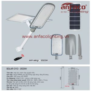 Đèn đường Led solar Anfaco 010-200W