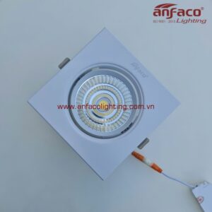 Đèn AFC 318/1 7W 12W LED Anfaco downlight âm trần vuông vỏ trắng xoay góc