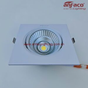 Đèn AFC 318/1 7W 12W LED Anfaco downlight âm trần vuông vỏ trắng xoay góc