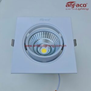 Đèn AFC 318/1 7W 12W LED Anfaco downlight âm trần vuông vỏ trắng xoay góc