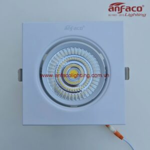 Đèn AFC 318/1 7W 12W LED Anfaco downlight âm trần vuông vỏ trắng xoay góc