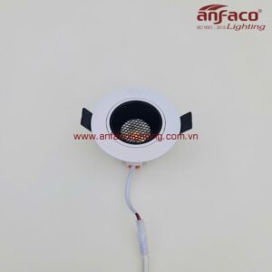 Anfaco AFC 745D 7W 12W Đèn LED downlight âm trần xoay góc chóa đen bóng