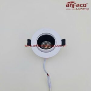 Anfaco AFC 745D 7W 12W Đèn LED downlight âm trần xoay góc chóa đen bóng