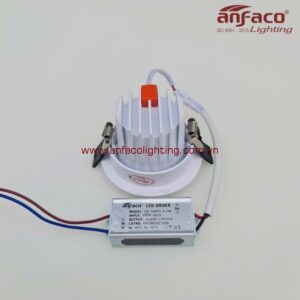 Anfaco AFC 745D 7W 12W Đèn LED downlight âm trần xoay góc chóa đen bóng