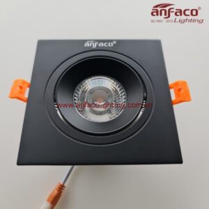 Đèn AFC 767D 9W 12W LED Anfaco downlight âm trần vuông vỏ đen xoay góc