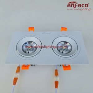 Đèn AFC 767T/2 9W 12W LED Anfaco downlight âm trần vỏ trắng xoay góc