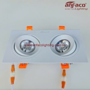 Đèn AFC 767T/2 9W 12W LED Anfaco downlight âm trần vỏ trắng xoay góc