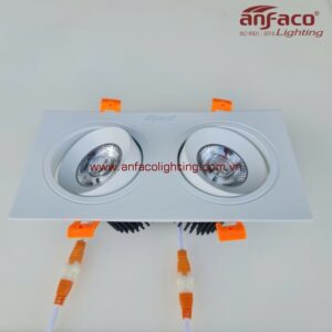 Đèn AFC 767T/2 9W 12W LED Anfaco downlight âm trần vỏ trắng xoay góc