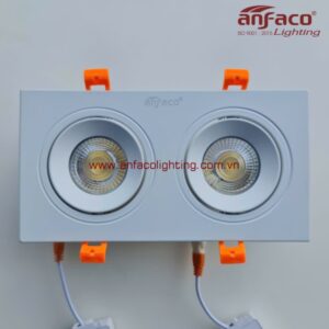 Đèn AFC 767T/2 9W 12W LED Anfaco downlight âm trần vỏ trắng xoay góc