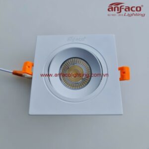 Đèn AFC 767T/1 9W 12W LED Anfaco downlight âm trần vuông vỏ trắng xoay góc