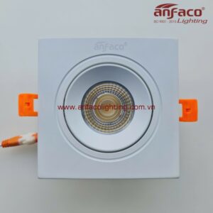 Đèn AFC 767T/1 9W 12W LED Anfaco downlight âm trần vuông vỏ trắng xoay góc