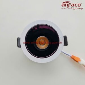 Anfaco AFC 782D 7W 9W Đèn LED downlight âm trần xoay góc chóa màu nho chín đen bóng