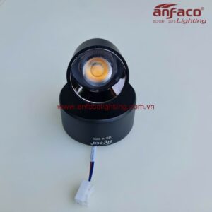 Đèn Anfaco chiếu tiêu điểm AFC 816D 7W vỏ đen xoay góc gắn đế tròn cố định